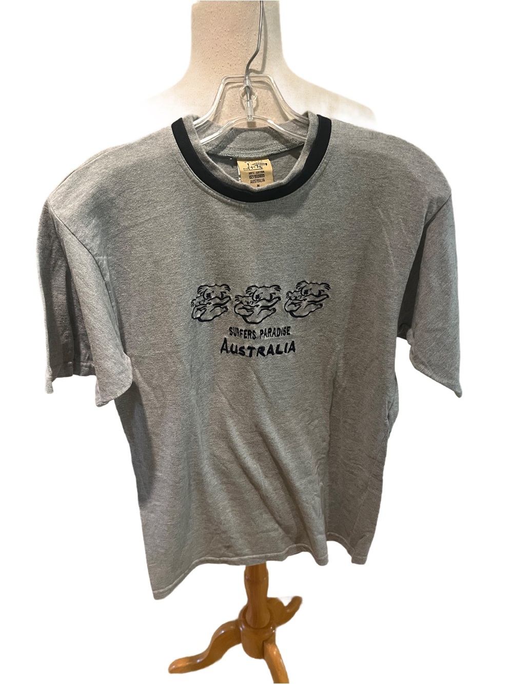 Vintage Aussie Tee Australia Surfers M Koala Grey Unisex Resort Comfort Stretch